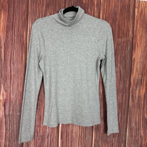 Vineyard Vines Rib Turtleneck Light Grey Heather Size Medium M Modal Cotton - Picture 2 of 6